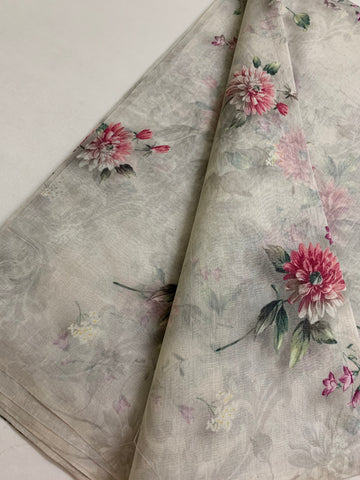 Floral Printed Pure silk cotton fabric