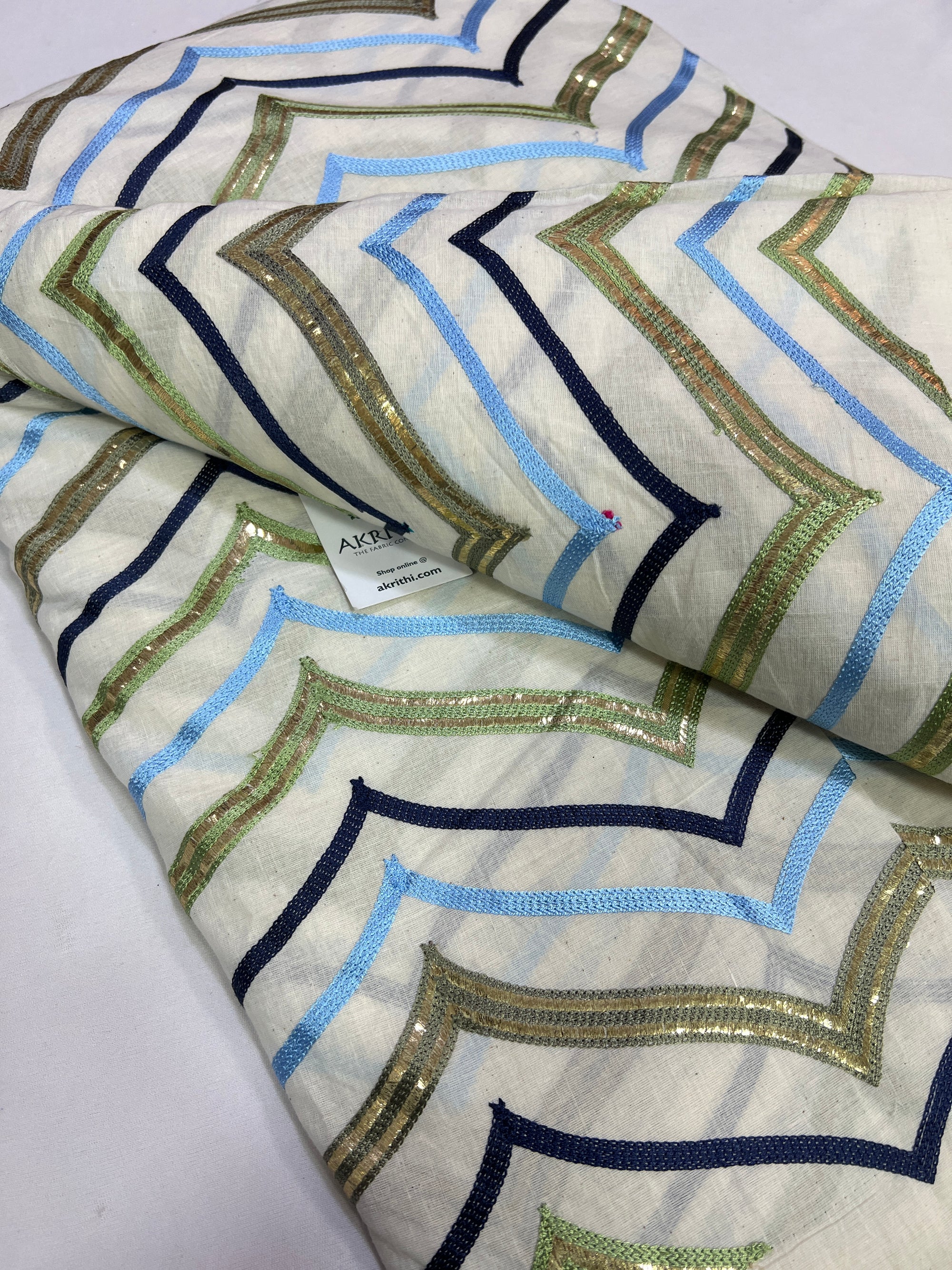 Pure cotton embroidered fabric