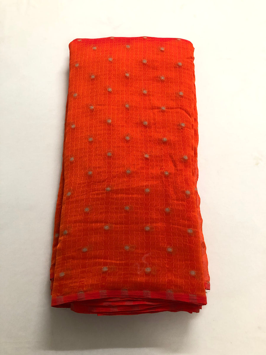 Self woven butti chiffon fabric