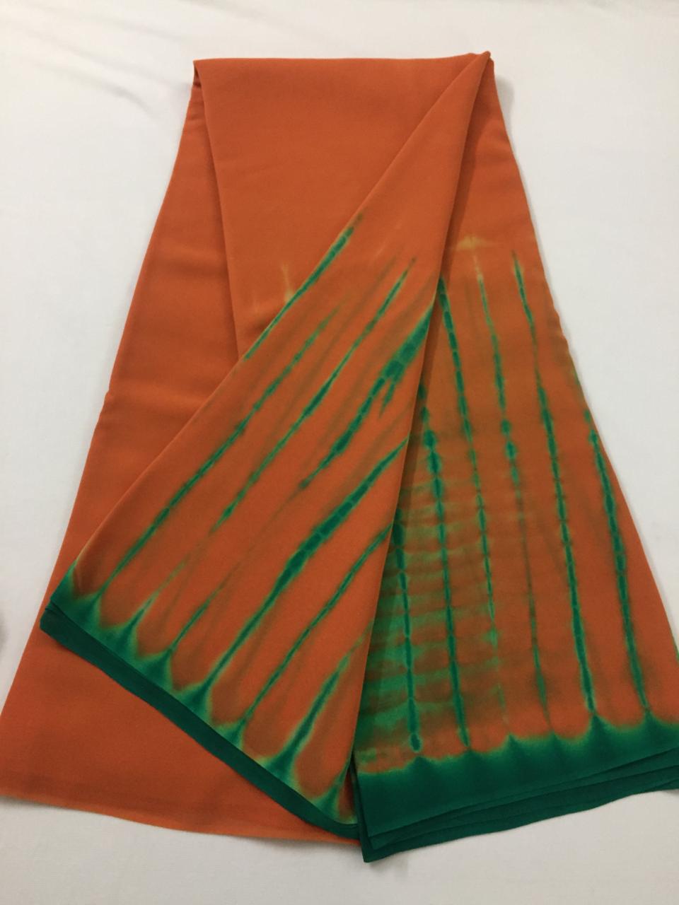 Shibori tie and dye pure georgette saree