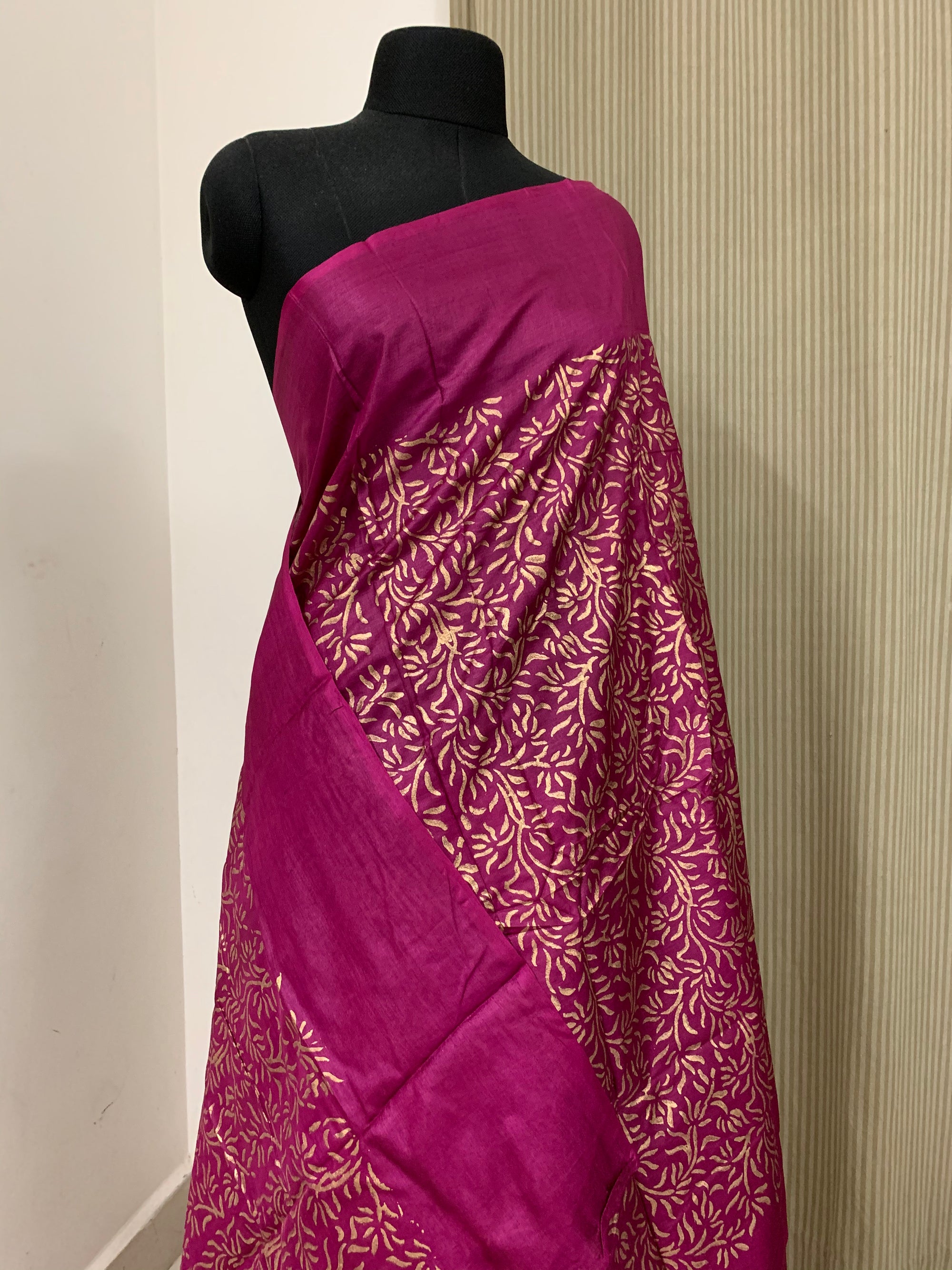 Pure tussar silk printed saree