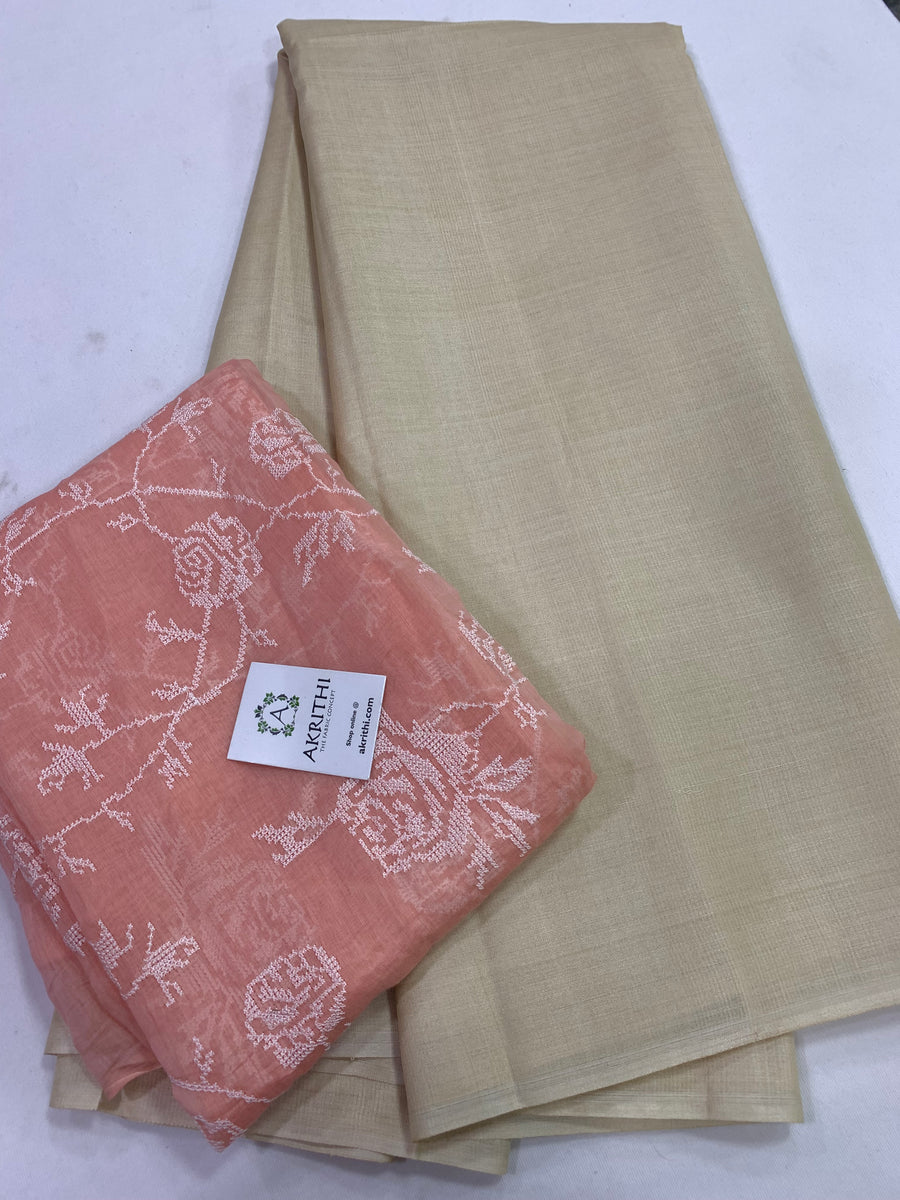 Pure tussar silk saree with pure chanderi blouse