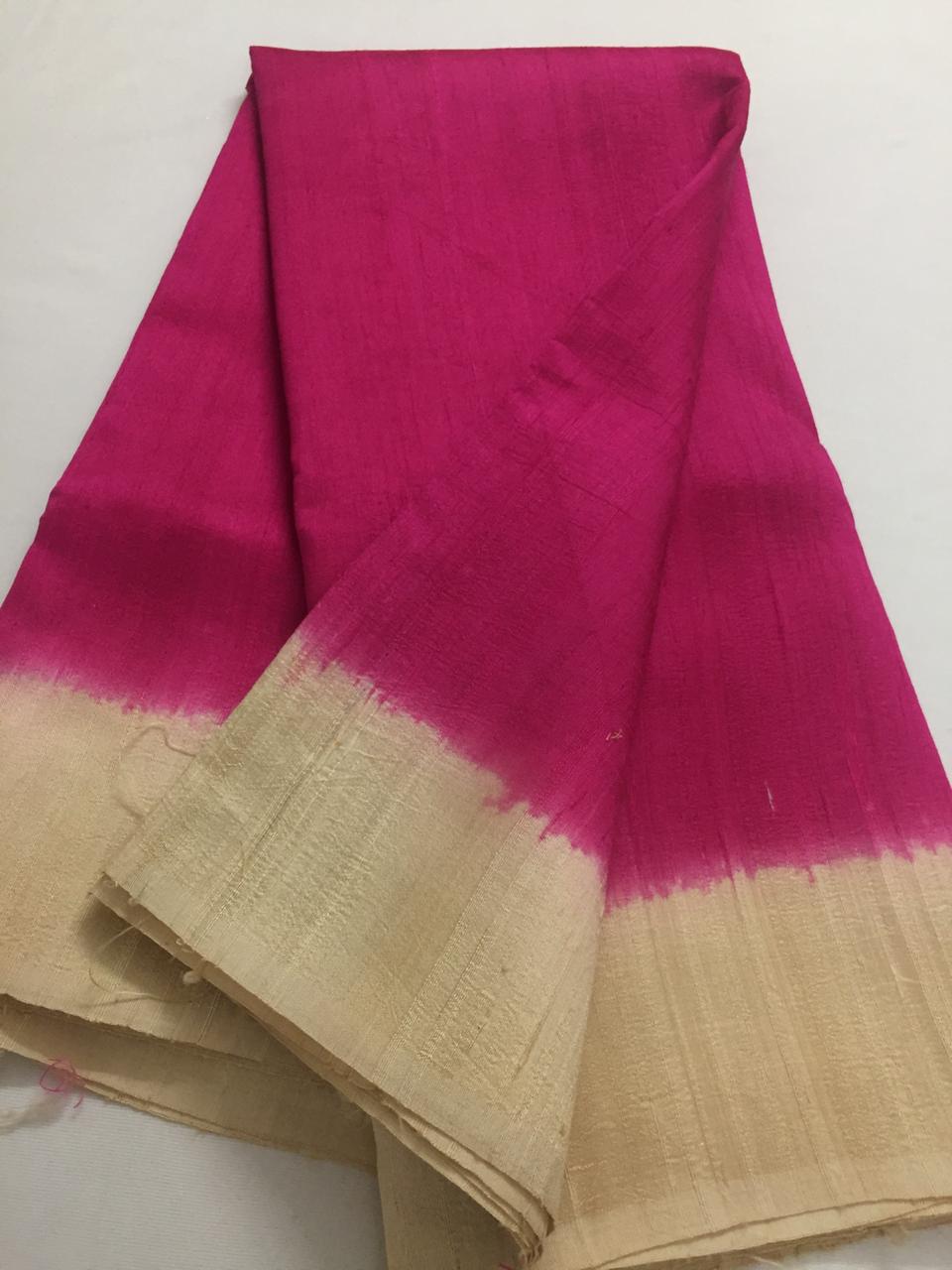 Pure dupion raw silk saree