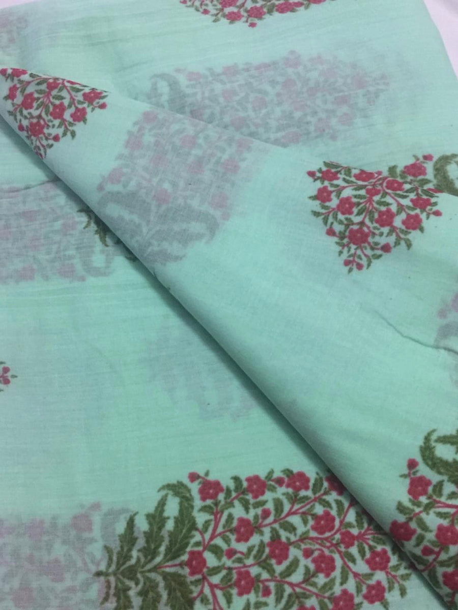 Printed mul cotton fabric