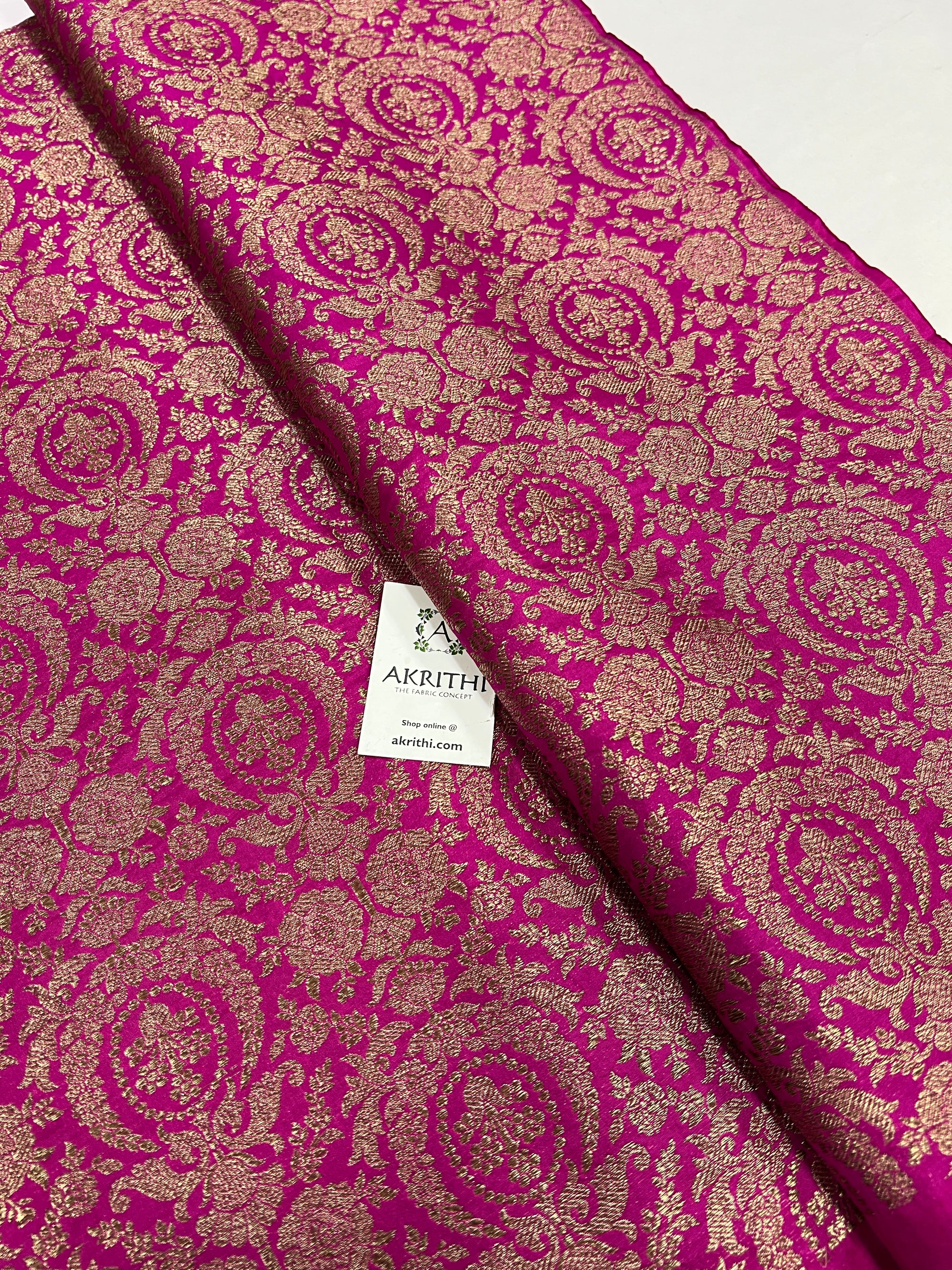 Pure silk Handloom Banarasi brocade fabric 30 cms cut