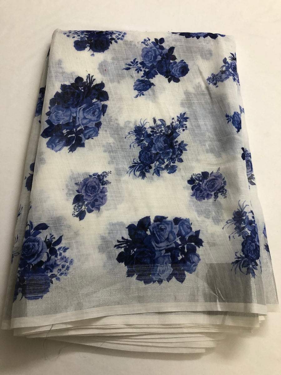 Floral Printed Linen fabric