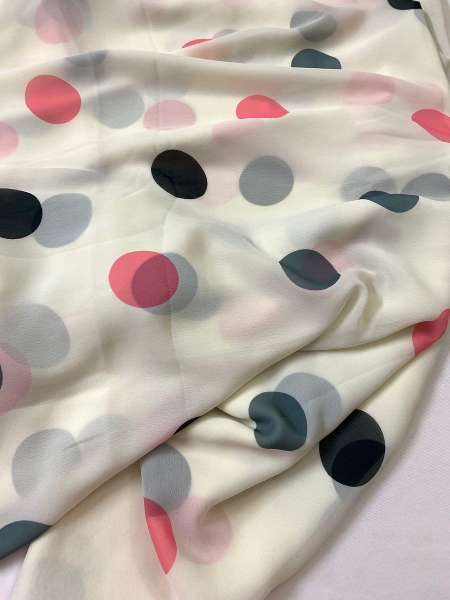 Digital polka Printed georgette fabric