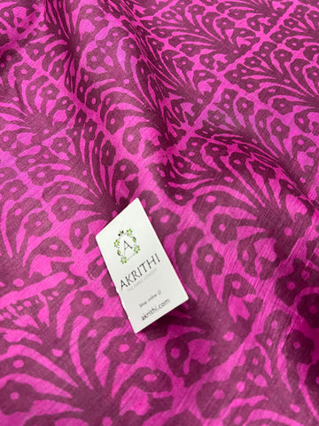 Handloom Printed pure linen silk fabric 70 cms cut