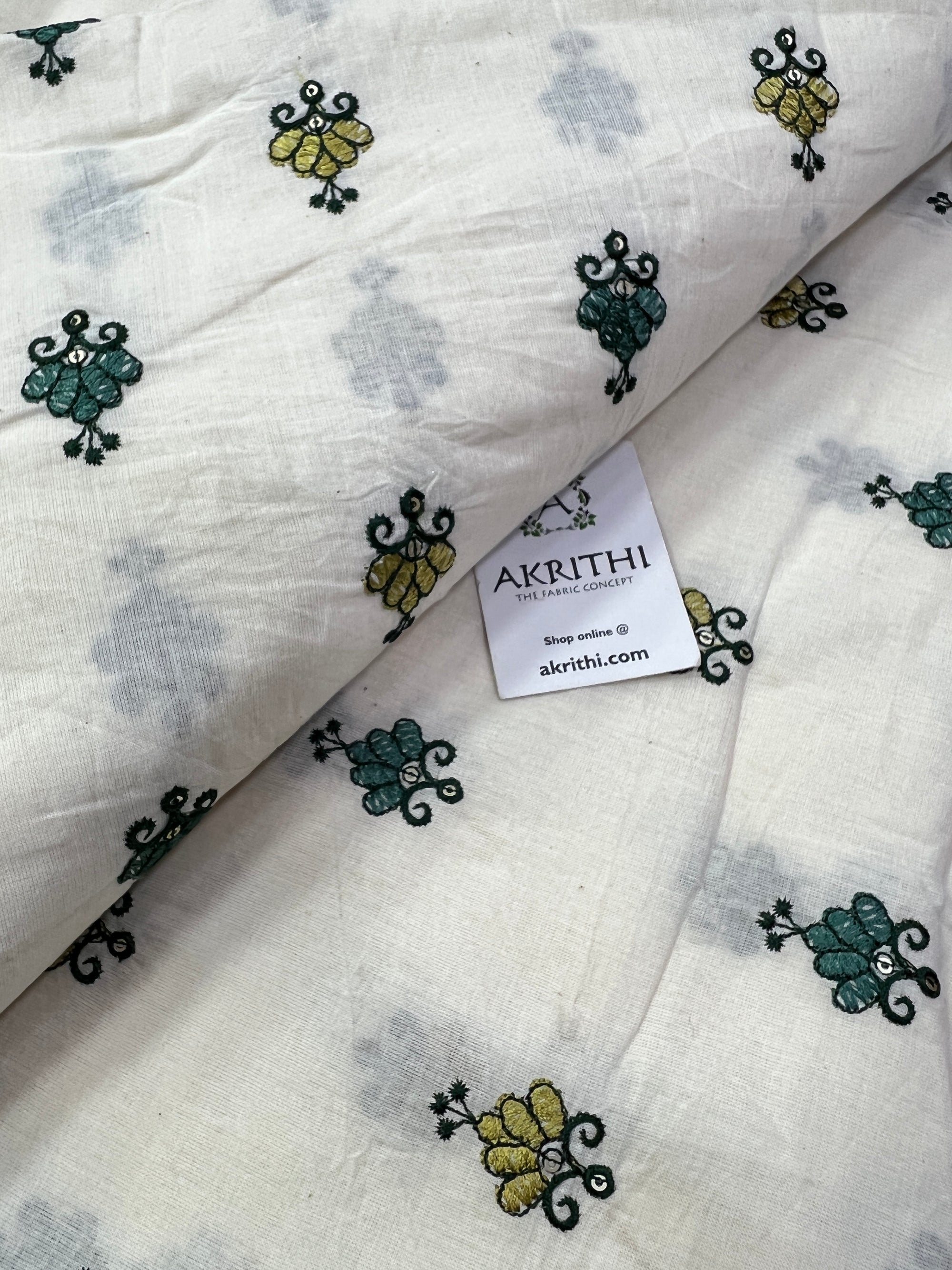 Pure Cotton embroidered fabric