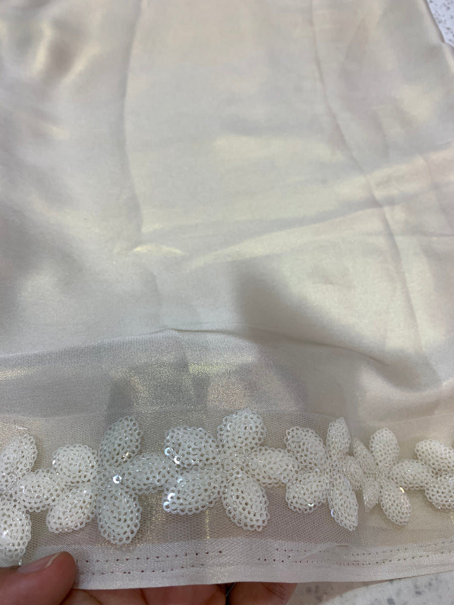 Foil georgette saree with lace