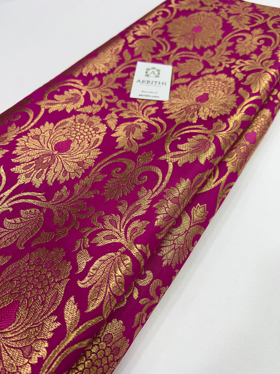 Banarasi brocade fabric pink