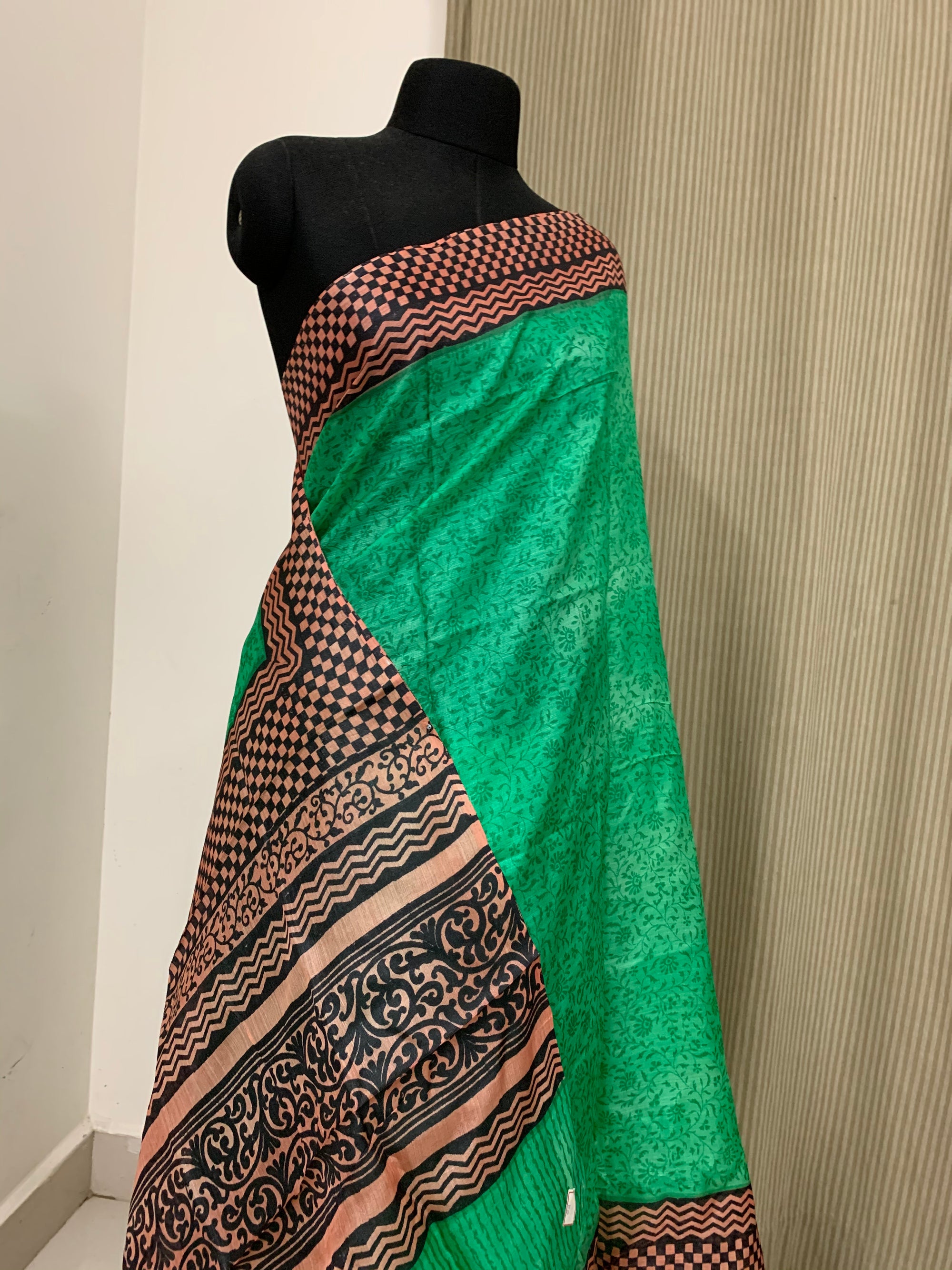 Pure tussar silk printed saree