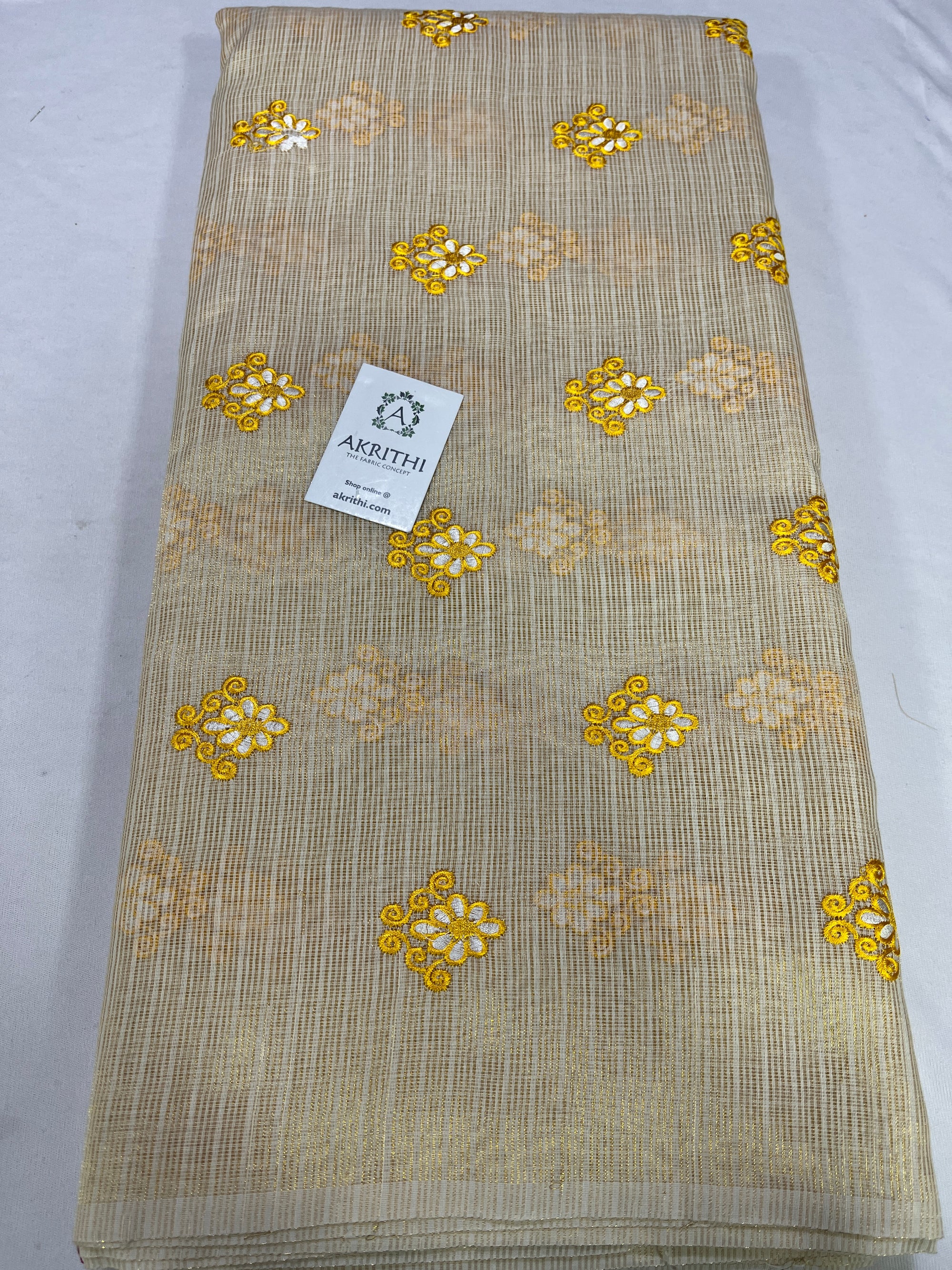 Pure Kota tissue embroidered fabric