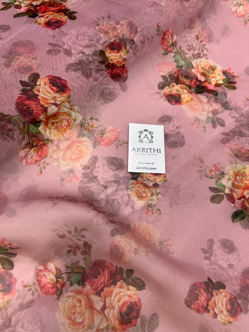 Digital floral Printed organza fabric