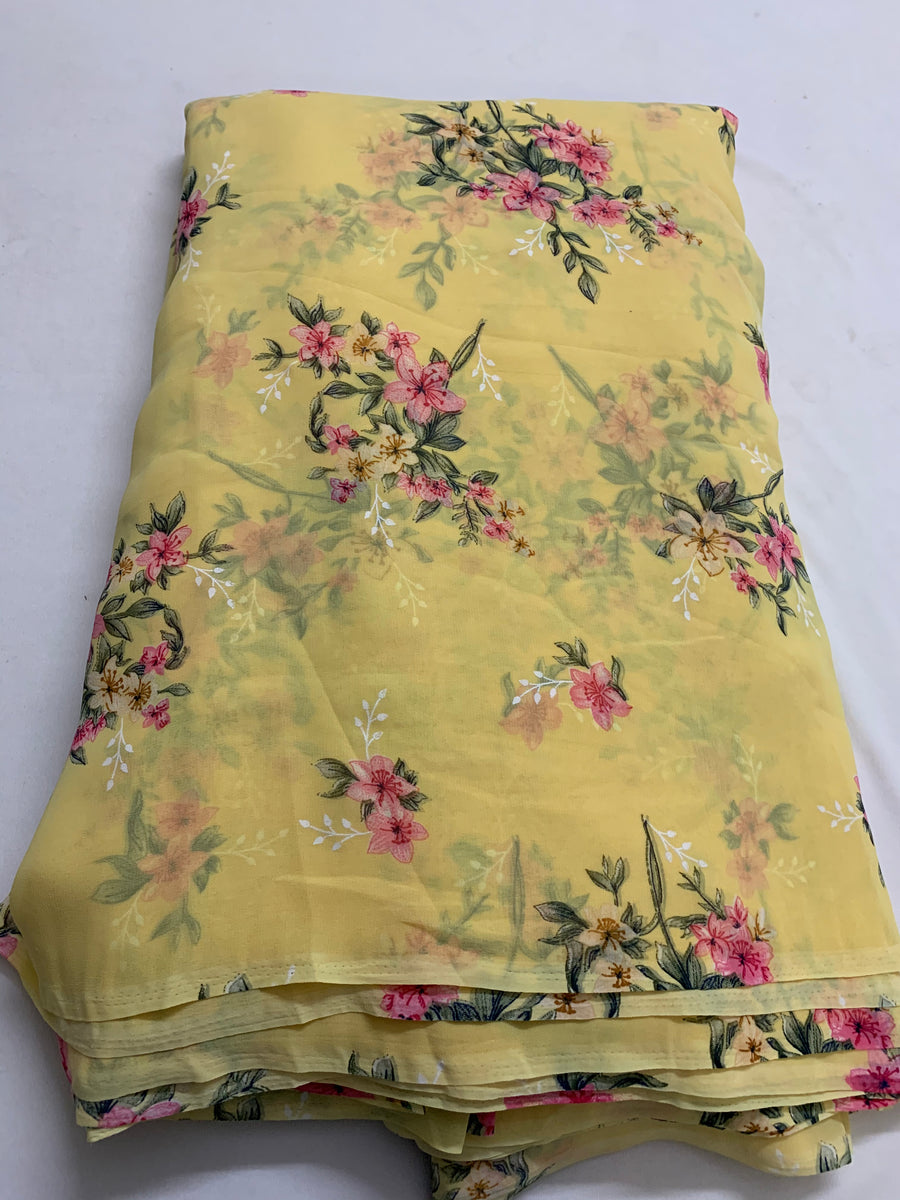 Digital floral Printed georgette fabric