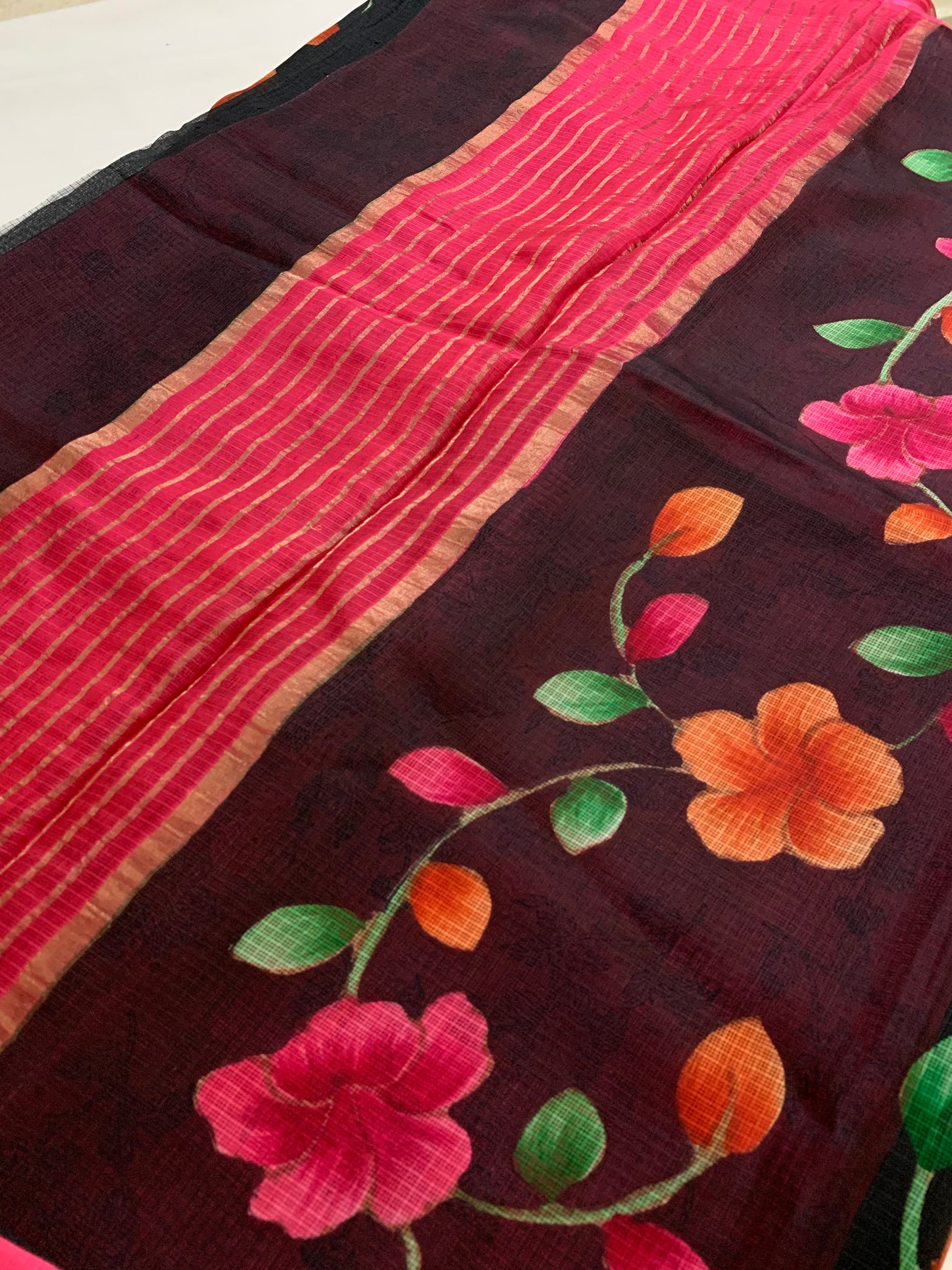 Pure kota silk hand painted saree