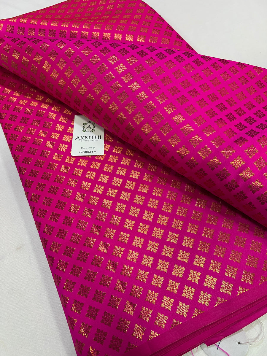 Banarasi brocade fabric with copper zari