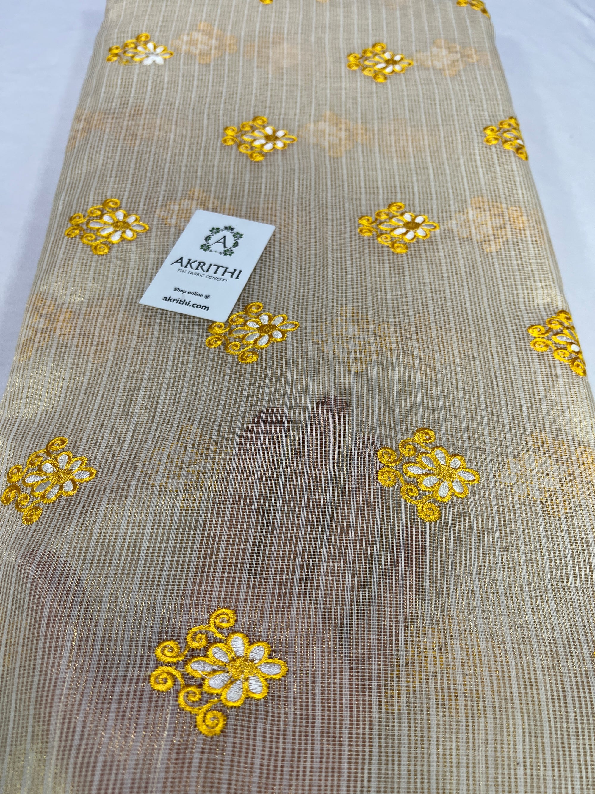 Pure Kota tissue embroidered fabric