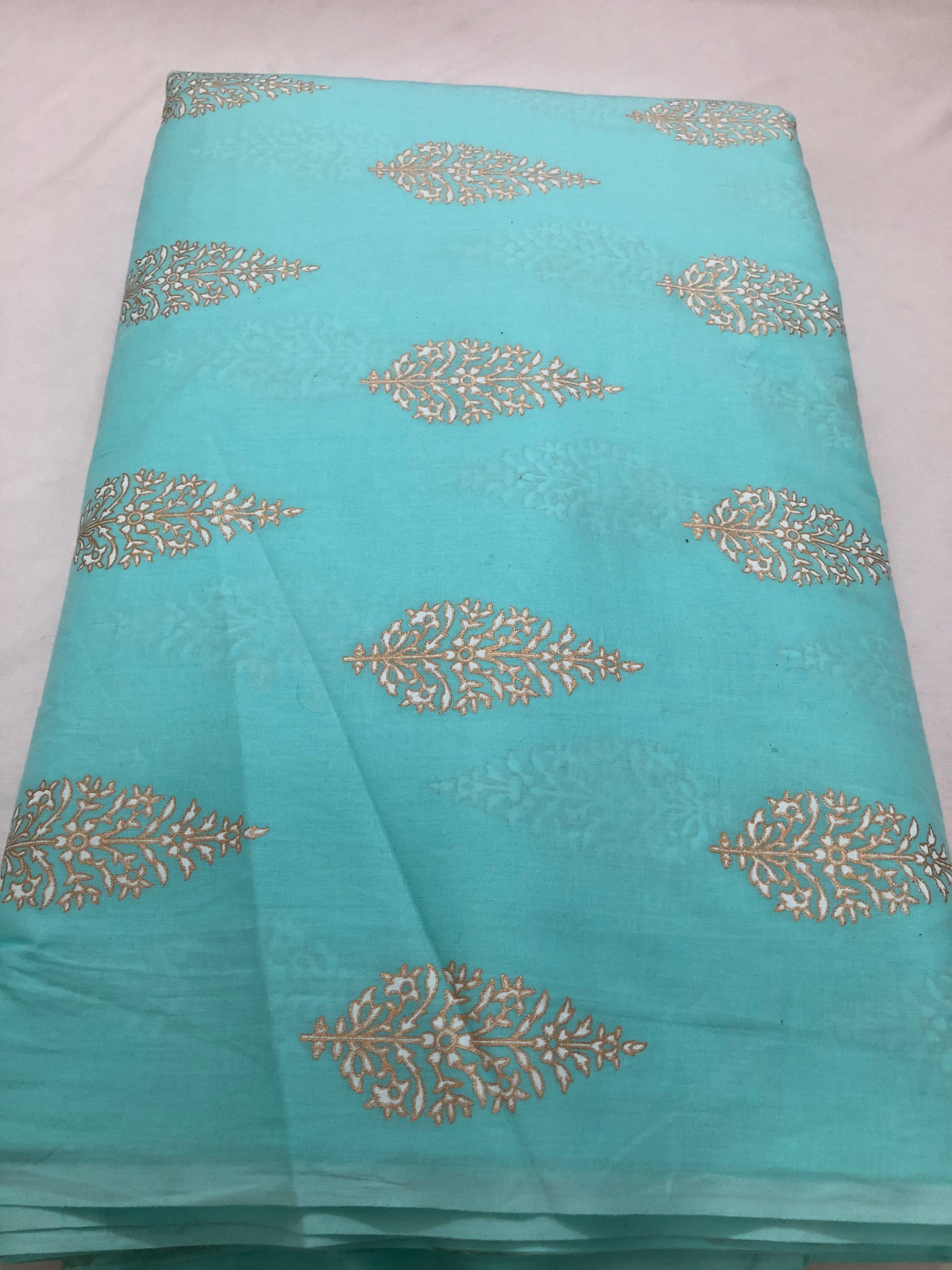 Gold foil Printed cotton fabric