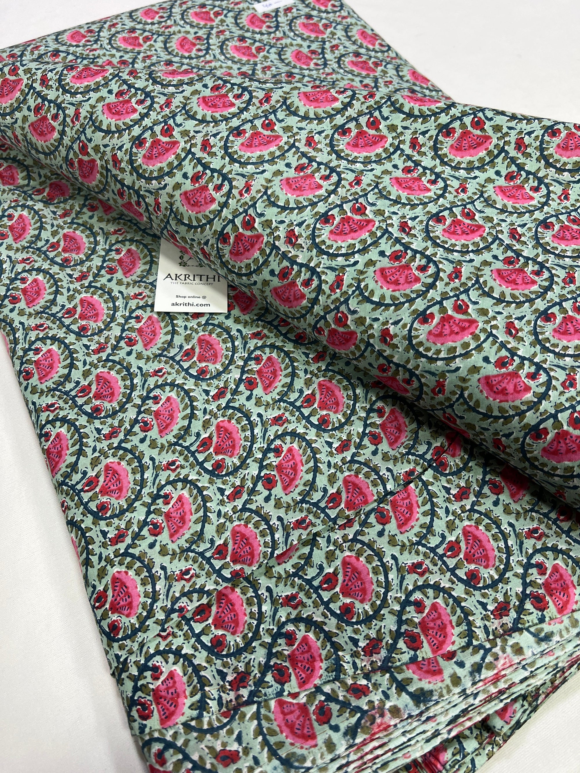 Printed pure cotton fabric 80 cms cut