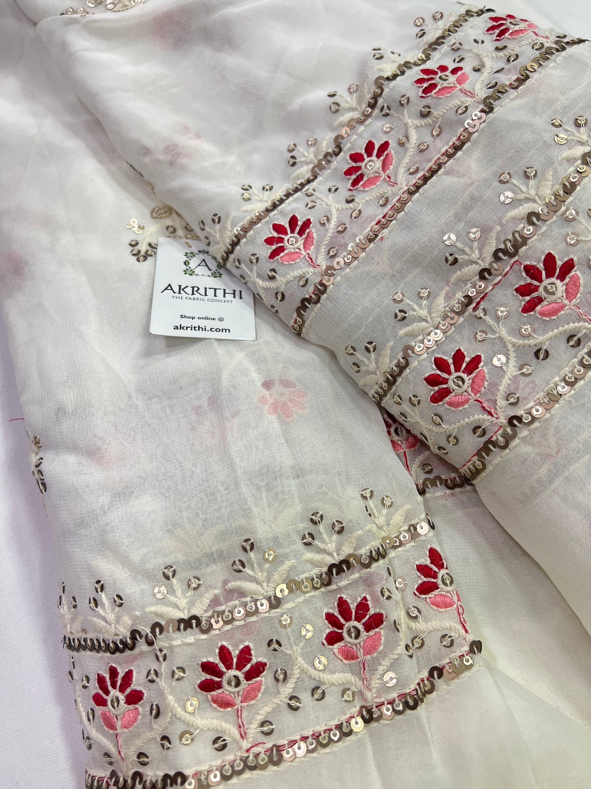 Embroidery on georgette fabric