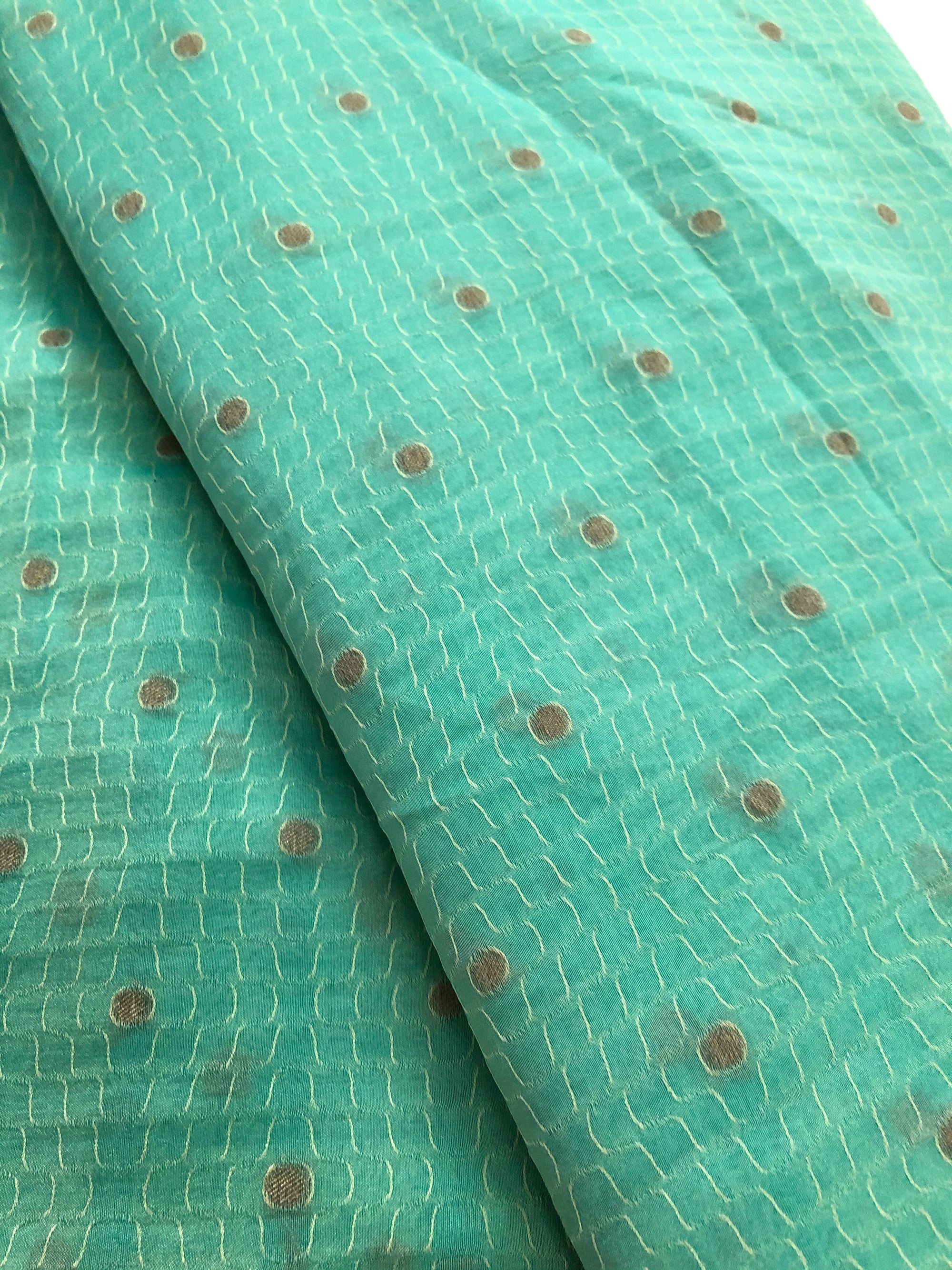 Self woven butti chiffon fabric