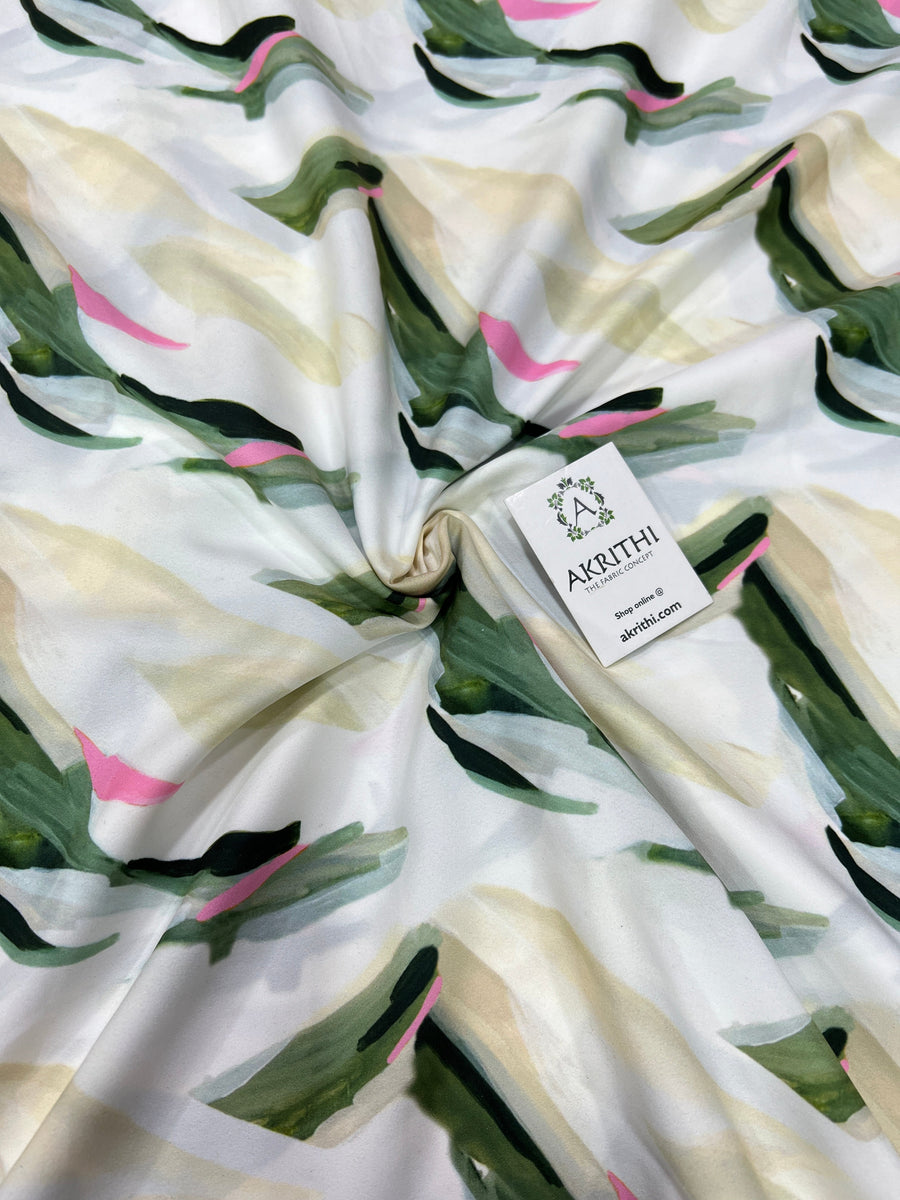 Digital floral Printed crepe fabric