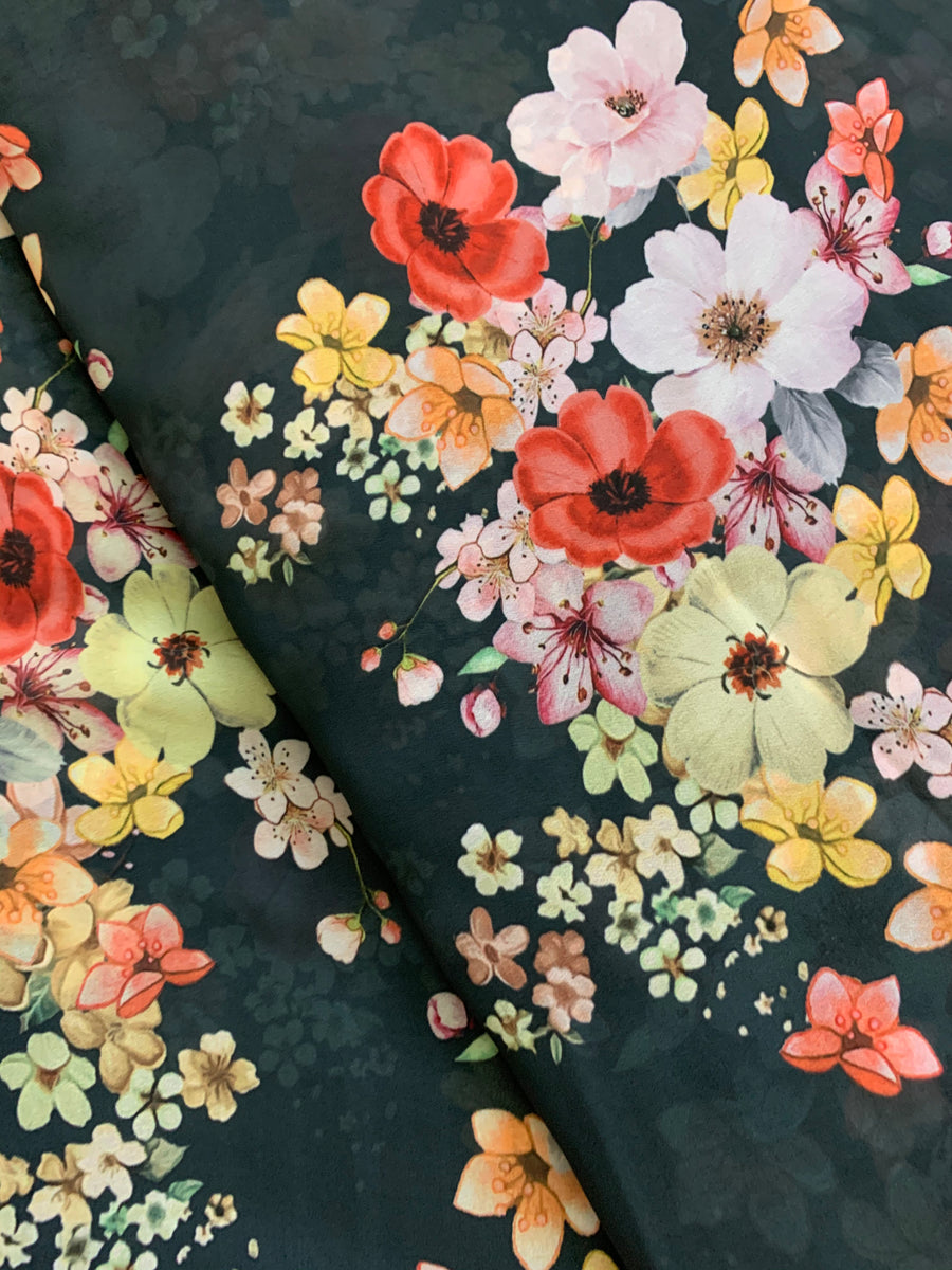 Digital floral Printed georgette fabric