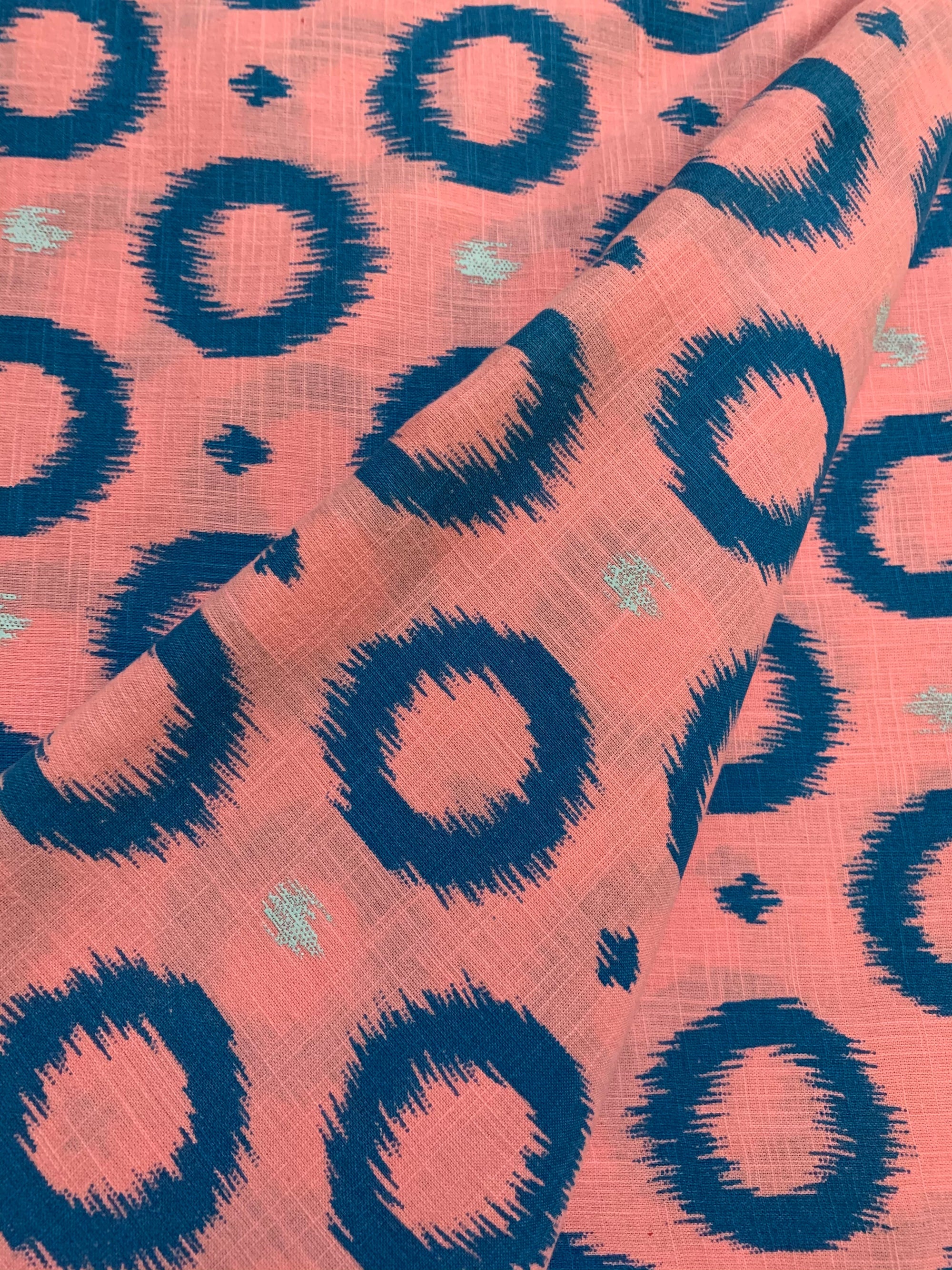 Printed pure slub cotton fabric