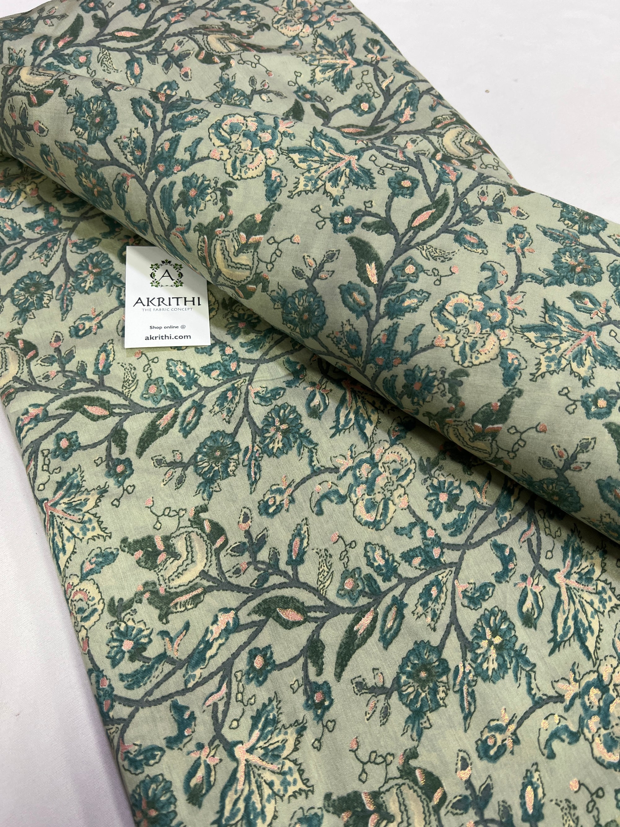 Printed silk fabric