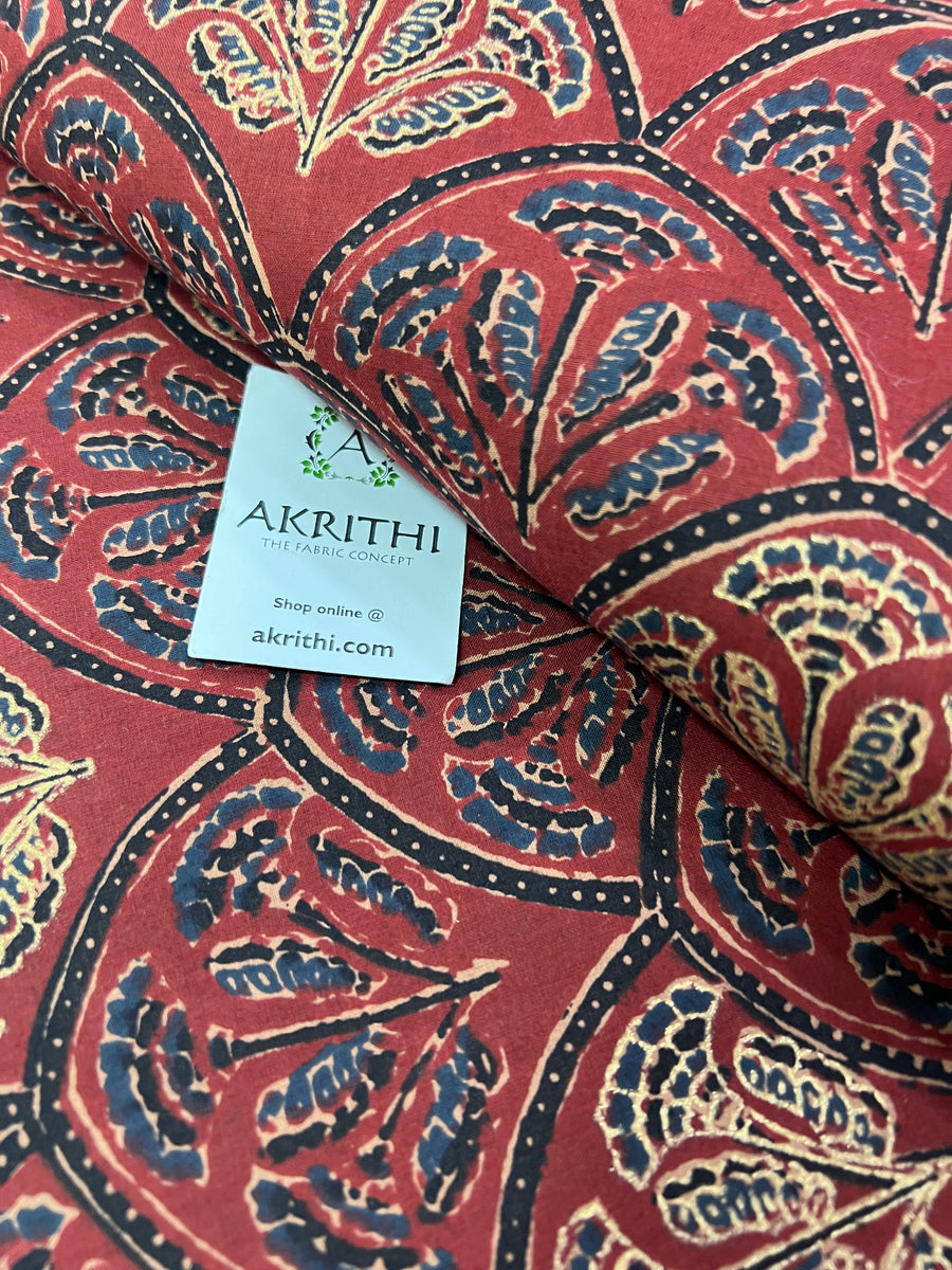 Buy Ajrakh fabrics online | Ajrakh cotton and ajrakh modal fabric – Akrithi