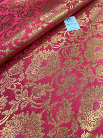 Banarasi brocade fabric pink