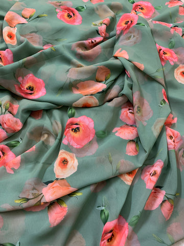 Digital floral Printed georgette fabric