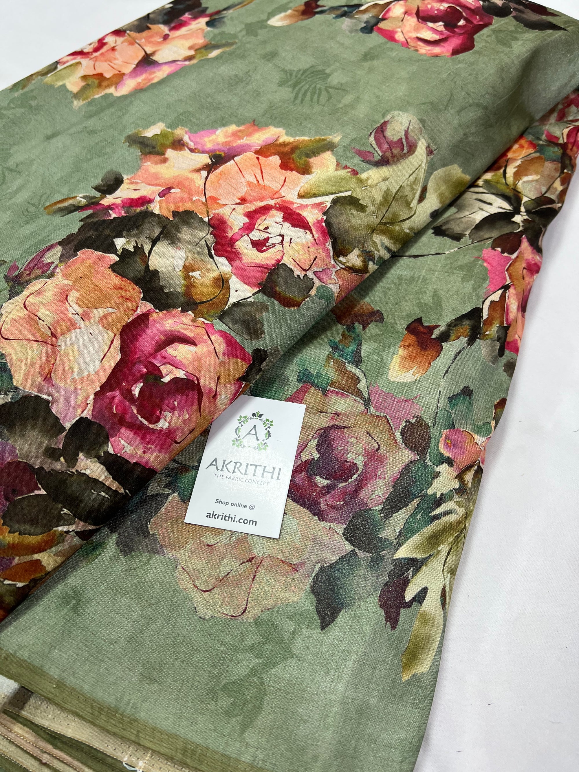 Printed silk fabric