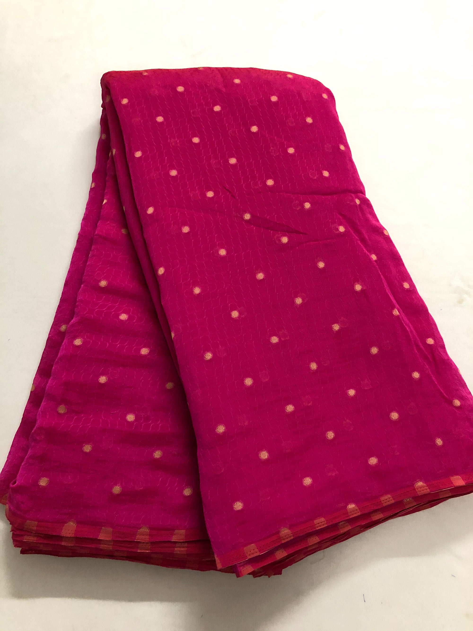 Self woven butti chiffon fabric