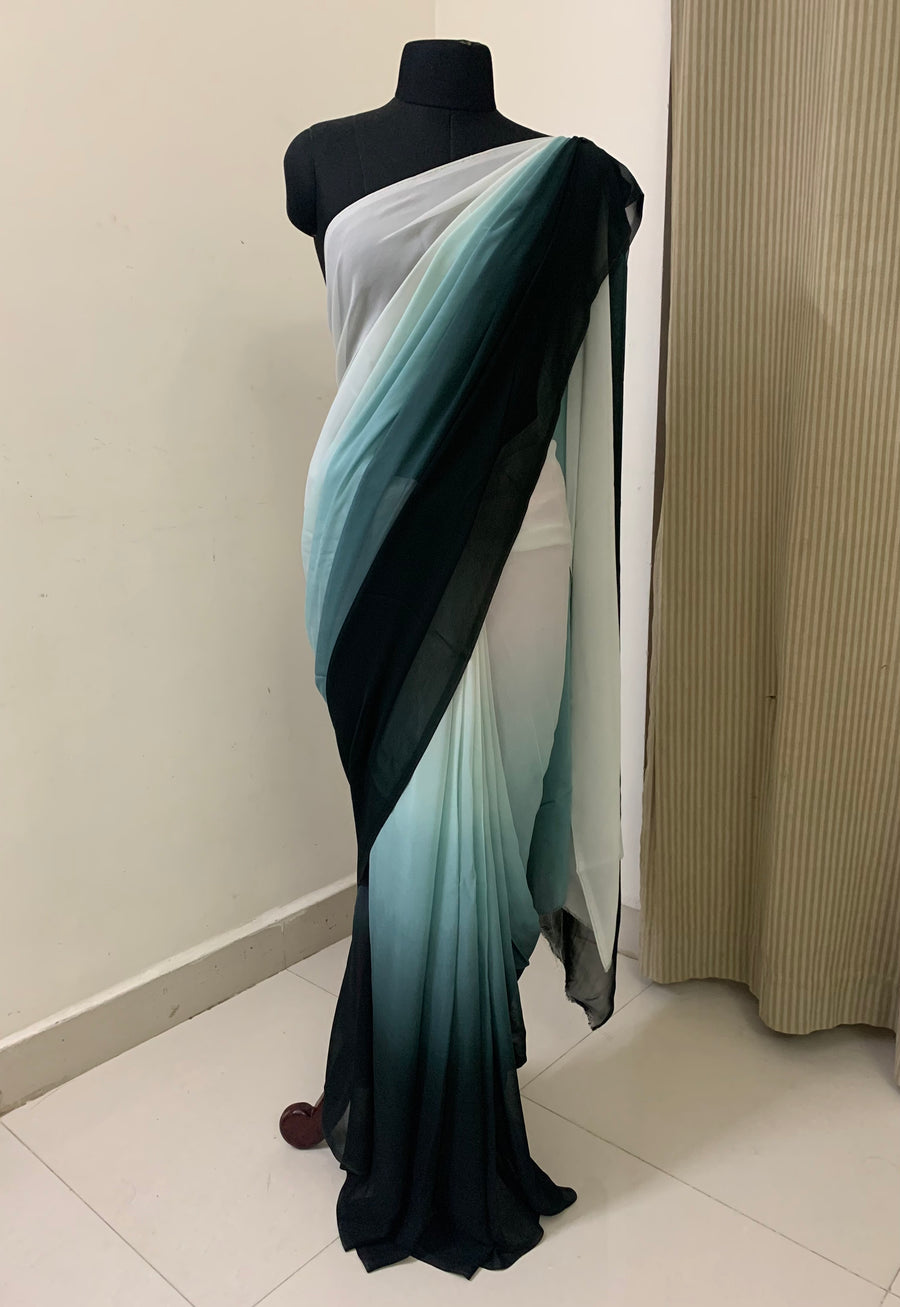 Shaded georgette saree