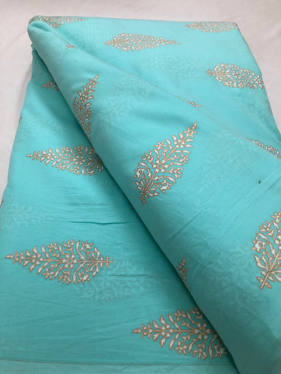 Gold foil Printed cotton fabric