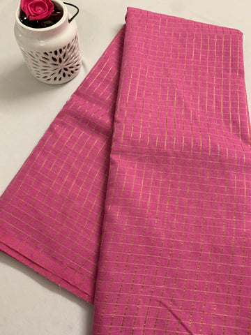 Silk cotton zari checks saree