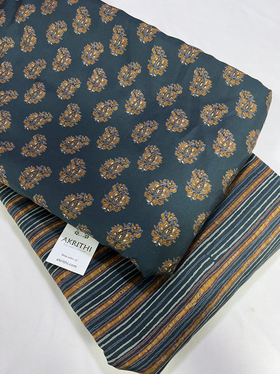 Printed eri silk salwar suit