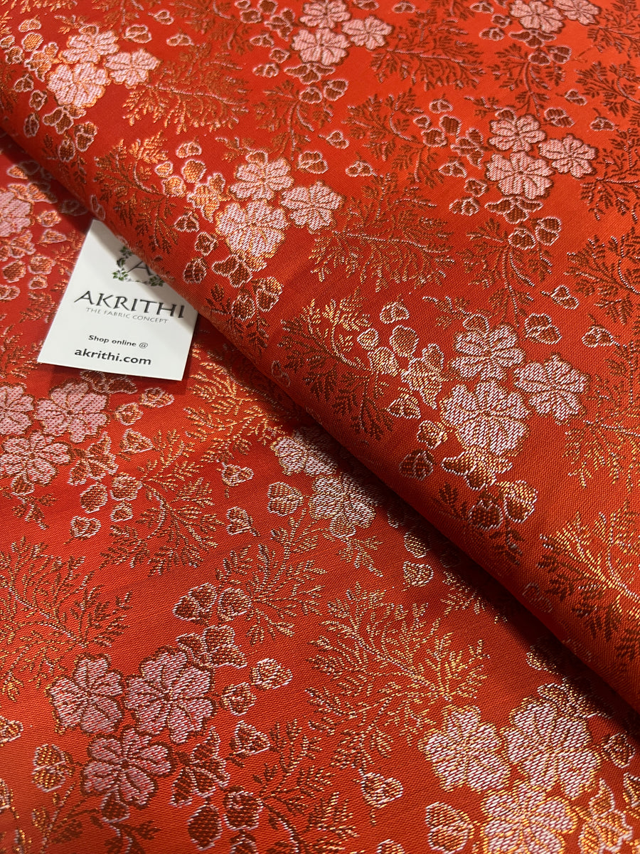 Banarasi brocade fabric with copper zari