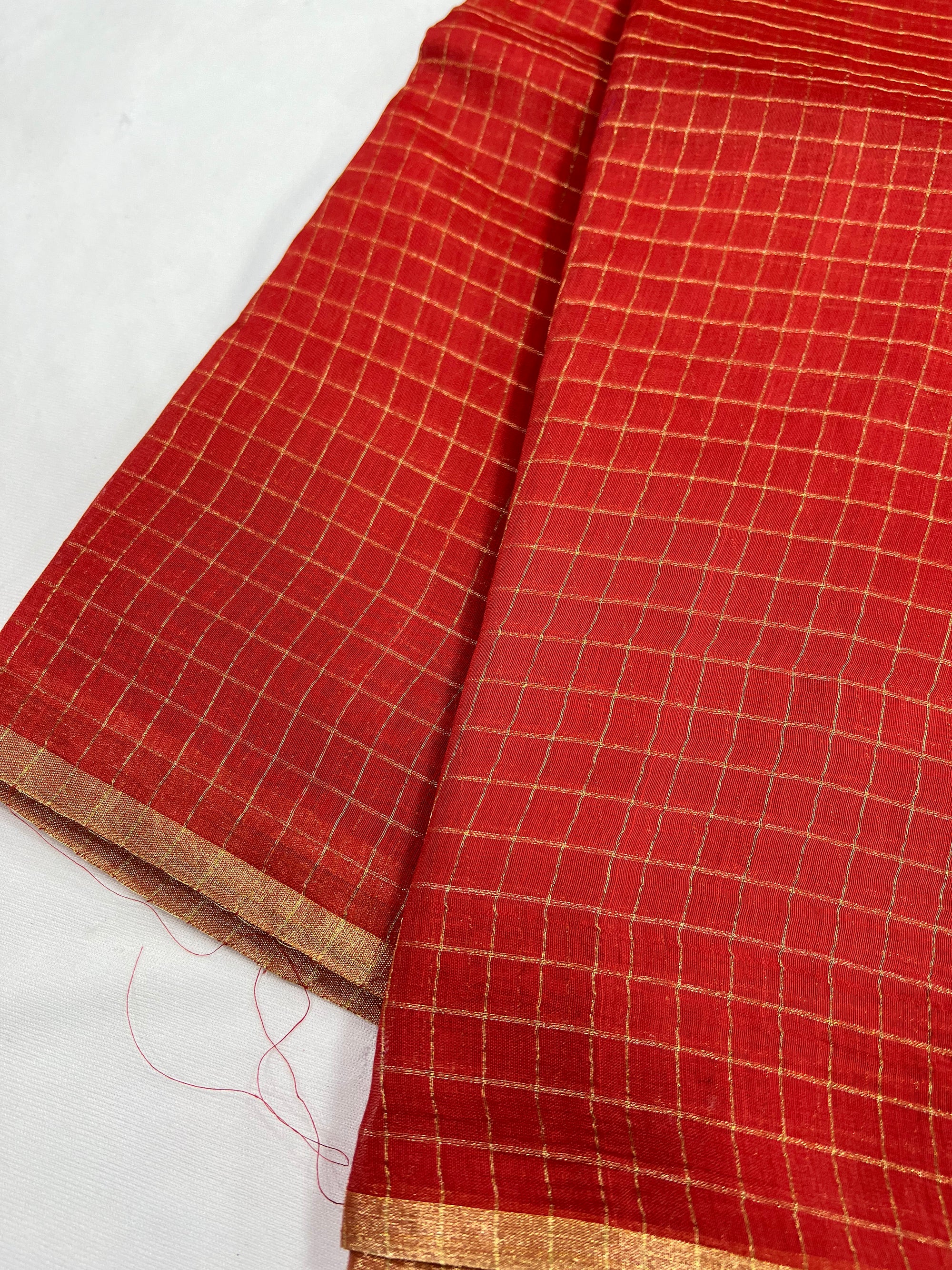 Pure chanderi checks saree