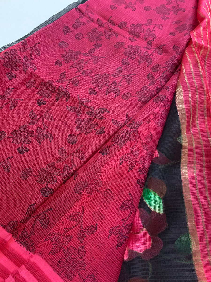 Pure kota silk hand painted saree