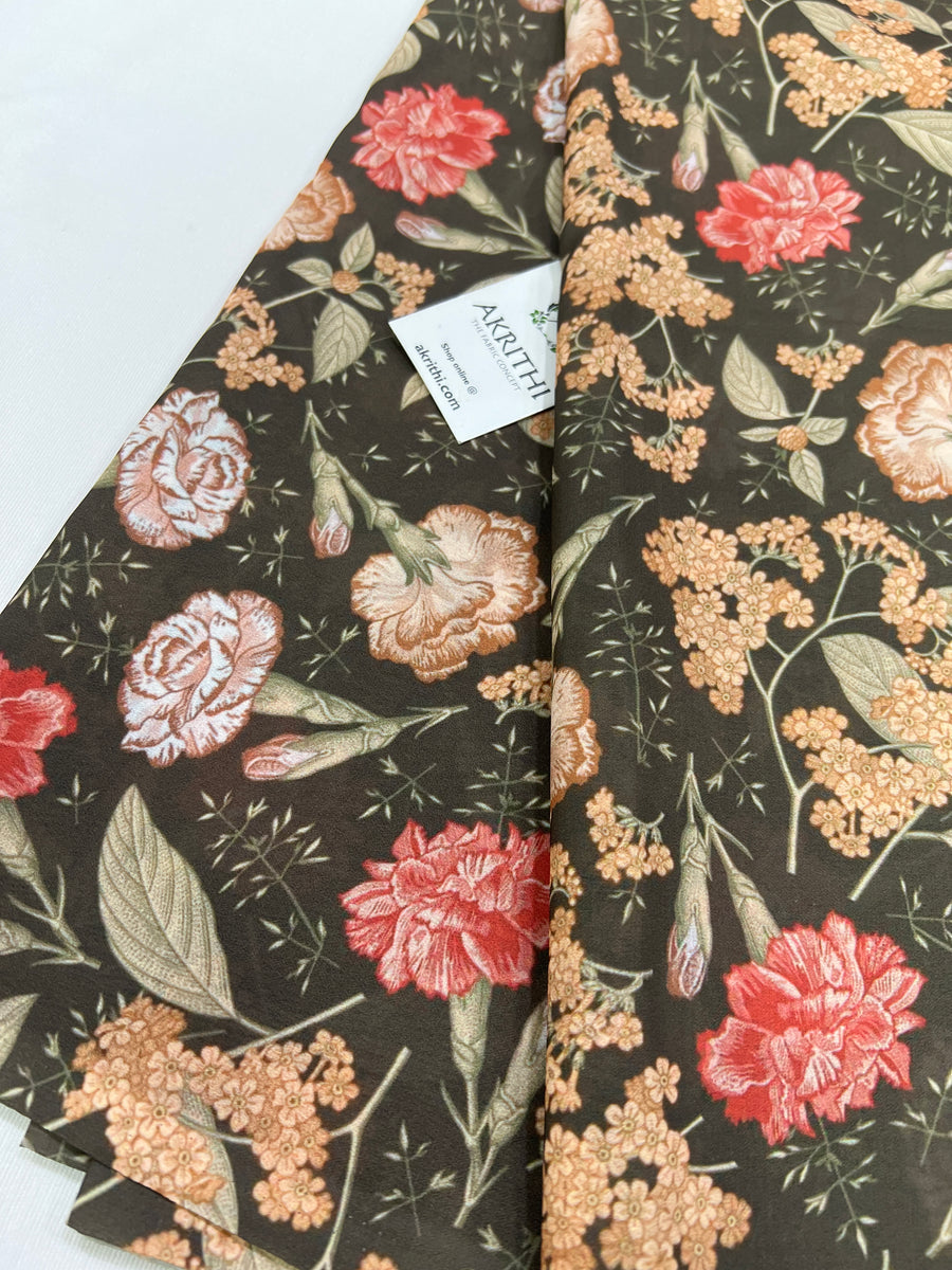 Digital floral printed georgette fabric