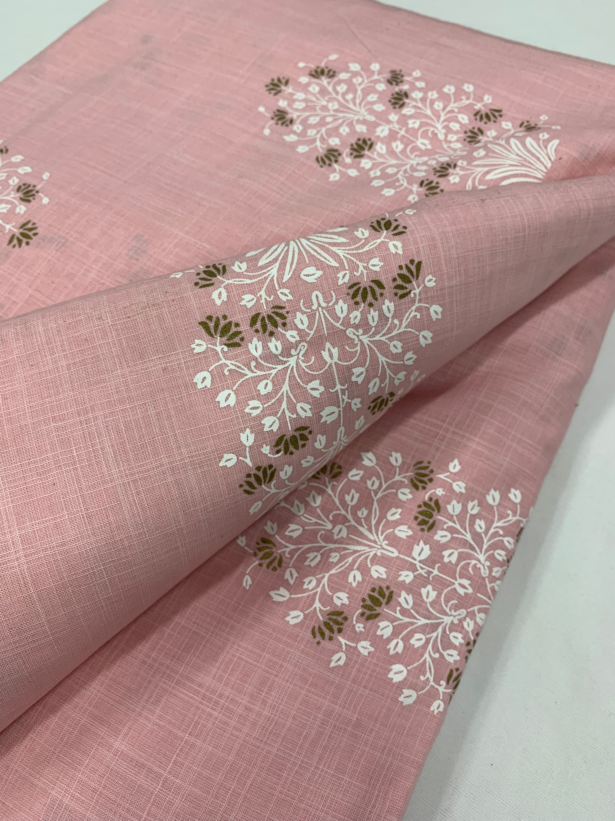 Printed pure slub cotton fabric