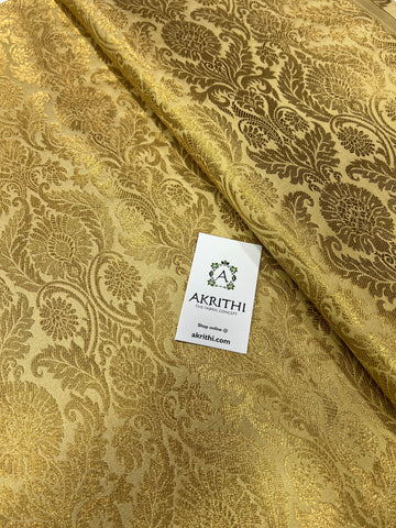 Handloom Banarasi brocade fabric beige colour