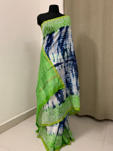 Silk Cotton shibori saree with blouse