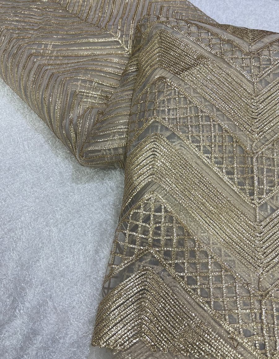 Embroidery on net fabric