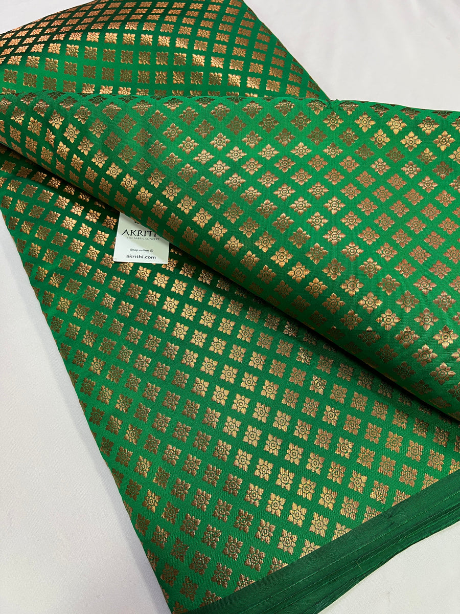 Banarasi brocade fabric with copper zari