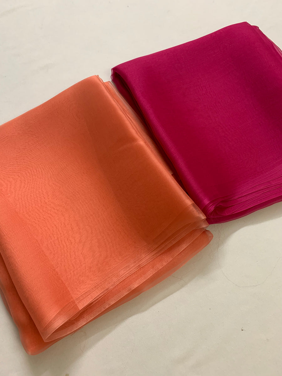 Silk Organza 1 Yard Pure Fabric - 45" Wide, Plain Gauze For Wedding Dresses Crafts 630759 - Foto 13