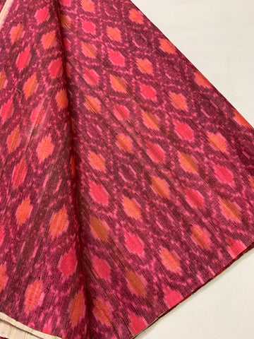 Ikat Printed semi silk fabric